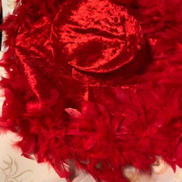 Dress Up Gigantic Red Feather Hat for the Holidays - Picture 5 of 5